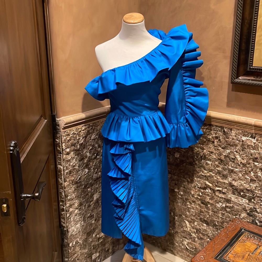 Gucci Cerulean Blue Silk Santung Dress